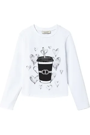 Twin-Set Graphic print rhinestone t-shirt