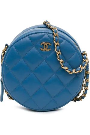 CHANEL 2019 Quilted Lambskin Round Clutch with Chain crossbody bag