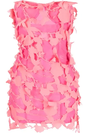 BLUMARINE Strapless floral-appliqué minidress