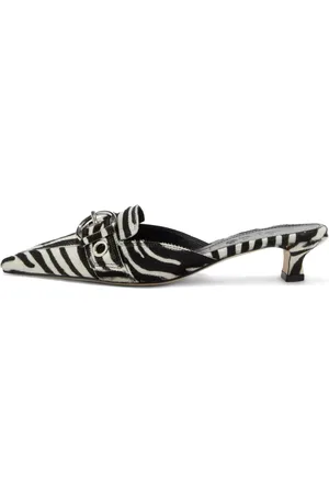 Aeyde 35mm Danielle zebra-print pointed mules