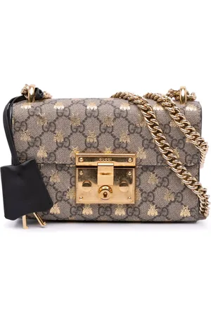 Gucci 2016-2024 Small GG Supreme Bee Padlock crossbody bag