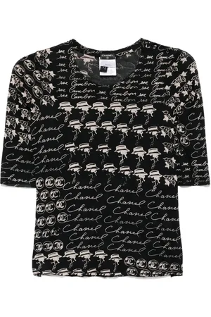 CHANEL 2006 graphic-print top