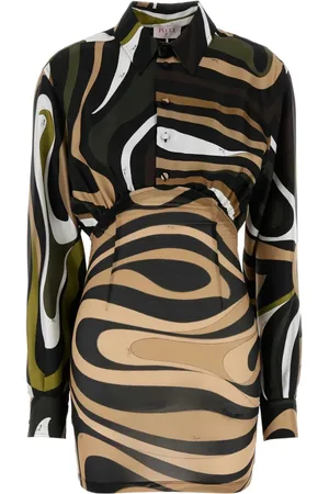 Puccini Marmo-print shirt dress