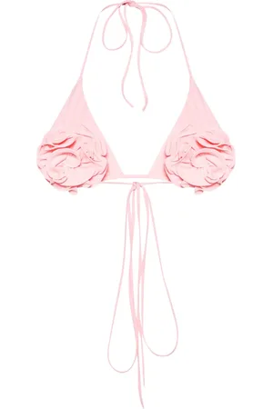 MAGDA BUTRYM Floral-appliqué triangle bikini top