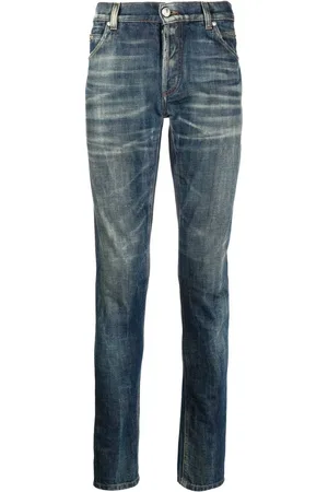 Balmain Whiskering-effect slim denim jeans