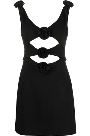 MAGDA BUTRYM Floral-appliqué cut-out minidress