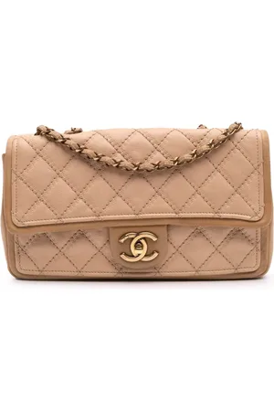 CHANEL 2014-2015 Medium Bicolor Calfskin Graphic Flap shoulder bag