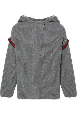 Gucci Web-stripe ribbed hoodie