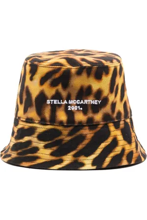 Stella McCartney 2001-logo leopard-print bucket hat