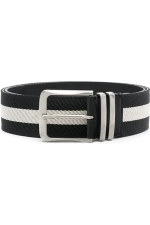 Bally Striped panelled leather belt