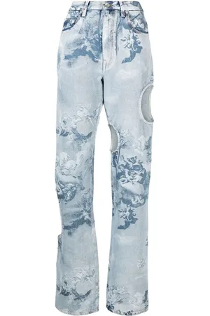 OFF-WHITE Cut-out detail denim jeans