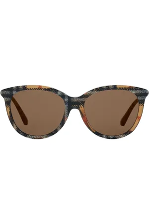 Burberry Round-frame checked sunglasses