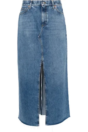 Gucci Horsebit-detail denim maxi skirt