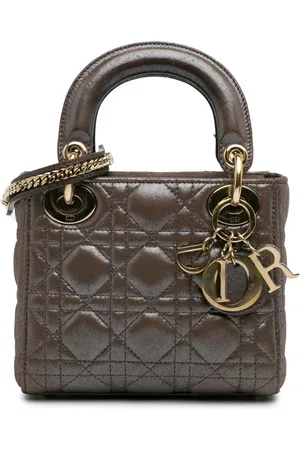 Dior 2015 Mini Metallic Calfskin Cannage Lady Dior satchel