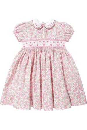 Sarah Louise Floral-print smocked dress
