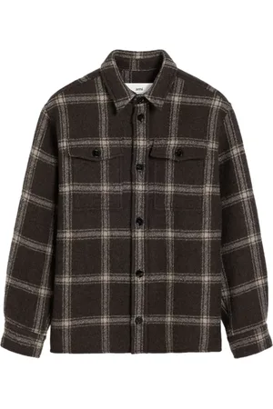 Ami Checked wool-blend shirt jacket