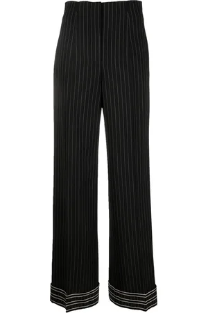 Alberta Ferretti High-waisted pinstripe trousers