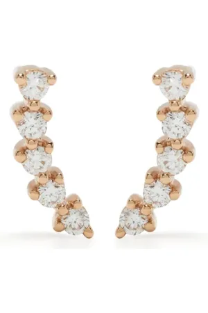 Dana Rebecca Designs 14kt rose Vivan Lily Curved Bar diamond stud earrings