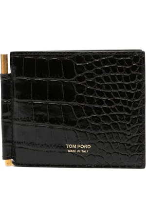 Tom Ford Crocodile-embossed money clip wallet
