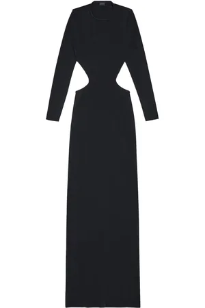 Balenciaga Logo-tag cut-out maxi dress