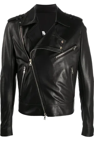 Balmain Silver zip-detail biker jacket