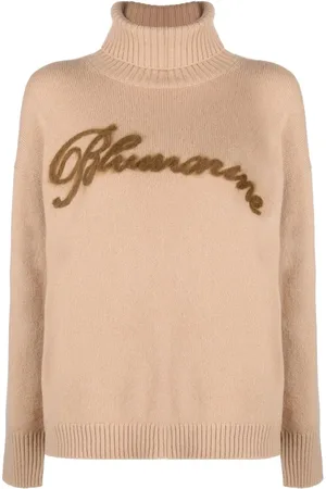BLUMARINE Logo-intarsia jumper