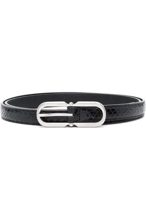 Saint Laurent Oval-buckle leather belt