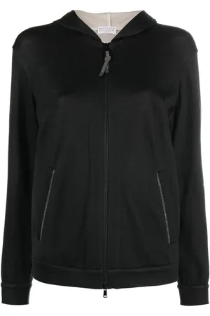 Brunello Cucinelli Monili-embellished zip-up hoodie