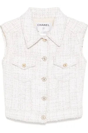 CHANEL 2001 tweed sleeveless jacket