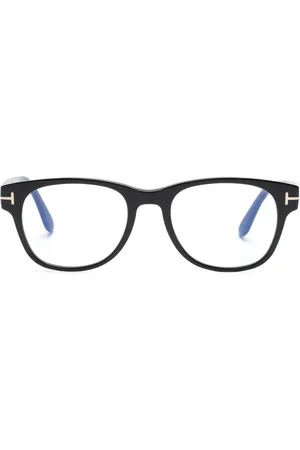 Tom Ford FT5898B logo-engraved round-frame glasses