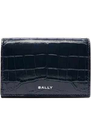 Bally Logo-print croc-leather wallet