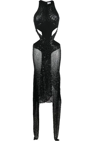 The Attico Magnolia sequin-embellished net dress