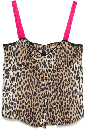 John Galliano 2000s leopard-print top