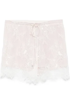 BLUMARINE Embroidered-lace shorts