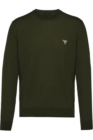 Prada Logo-embroidered wool jumper