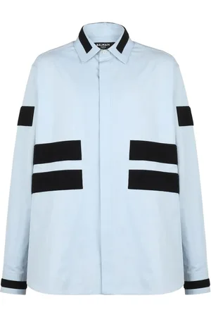 Balmain Contrast-panel cotton shirt