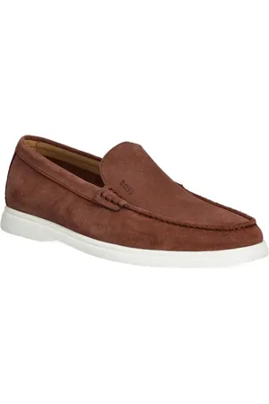 HUGO BOSS Suede contrasting-sole loafers