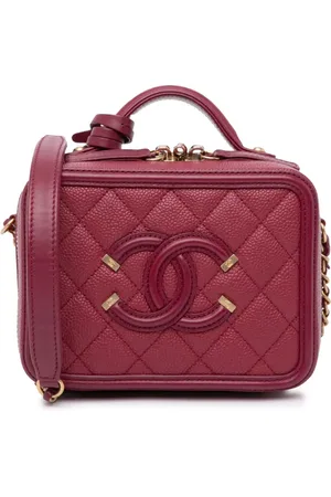 CHANEL 2018-2019 Small Caviar Filigree Vanity Case satchel