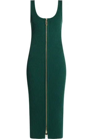 Michael Kors Zip-up ribbed midi dress