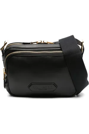 Tom Ford Logo-embossed leather messenger bag