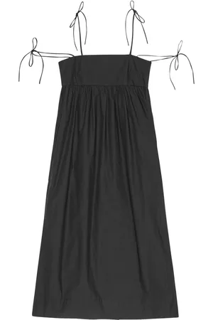 Ganni Cotton Poplin String Midi Dress