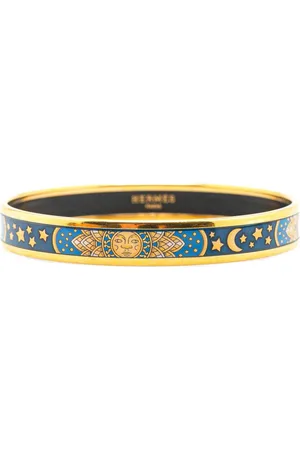 Hermès 20th Century Narrow Sun Moon Stars Enamel Bangle 65 costume bracelet