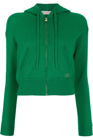 VALENTINO GARAVANI Logo-plaque cashmere hoodie