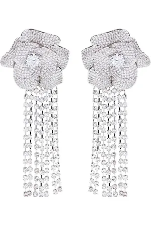 Self-Portrait Crystal Flower Droplet earrings