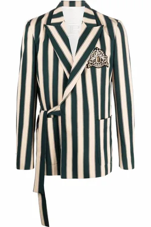 Balmain Striped wrap blazer