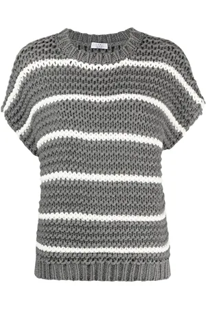 Brunello Cucinelli Chunky-knit short-sleeve jumper