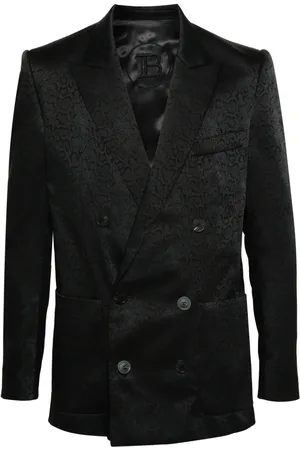 Balmain Snake-jacquard double-breasted blazer