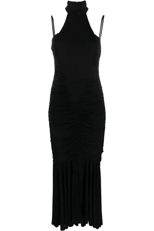 VERSACE Ruched halterneck maxi dress