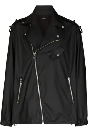 Balmain Logo-print biker jacket