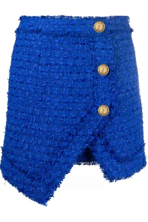 Balmain Textured-tweed mini skirt